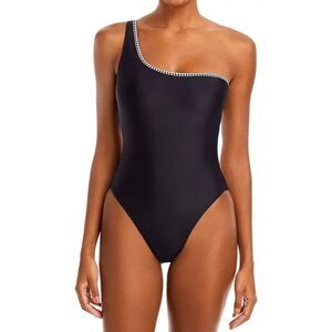 NWT Lemlem Black Lena One Shoulder One Piece Swimsuit Sz XS